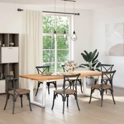 vidaXL Matbord>Matbordsben V-formade 2 st vita 90x(72-73,3) cm stål