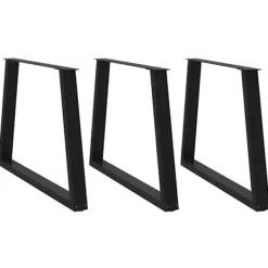 vidaXL Matbord>Matbordsben V-formade 3 st svarta 100x(72-73,3) cm stål