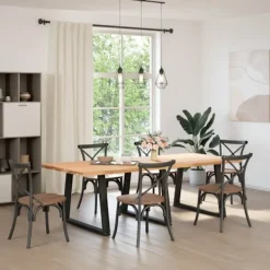 vidaXL Matbord>Matbordsben V-formade 3 st svarta 100x(72-73,3) cm stål