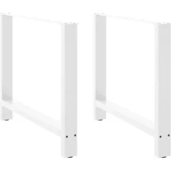 vidaXL Matbord>Matbordsben vita 2 st 100x(72-73) cm stål