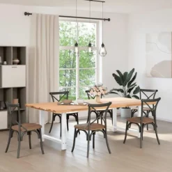 vidaXL Matbord>Matbordsben vita 2 st 100x(72-73) cm stål