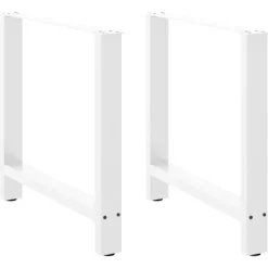 vidaXL Matbord>Matbordsben vita 2 st 80x(72-73) cm stål