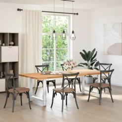 vidaXL Matbord>Matbordsben vita 2 st 80x(72-73) cm stål