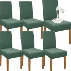 Stolar>(Matcha Grön) Matstolsöverdrag 6-pack Premium Vattentäta Elastiska Högryggiga Stolsöverdrag för Matrum