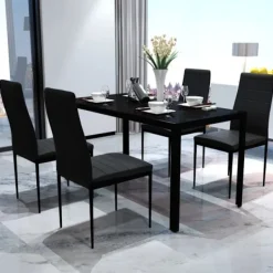 vidaXL Matgrupper>Matgrupp 5 delar svart