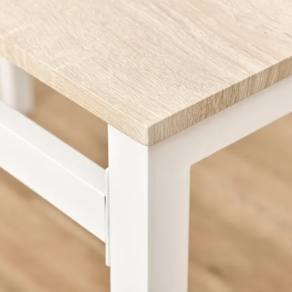 Northio Matgrupper>Matgrupp 5-Delat Matbordsset Med Träfibrer Mdf + Metall, Grå + Vit, 1 Bord + 4 Stolar