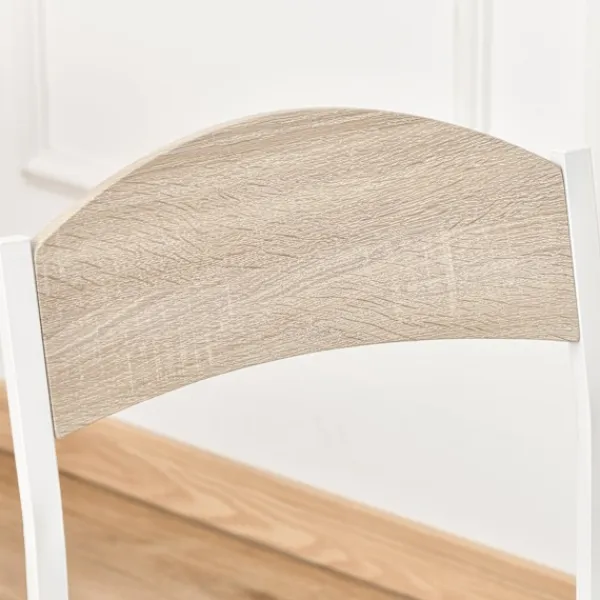 Northio Matgrupper>Matgrupp 5-Delat Matbordsset Med Träfibrer Mdf + Metall, Grå + Vit, 1 Bord + 4 Stolar