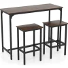 Northix Matgrupper>Matsalsset i mothöjd med bord och 2 pallar, brun