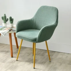 Fåtöljer>Matsalsstolsöverdrag i europeisk stil läderstolsöverdrag böjd rygg