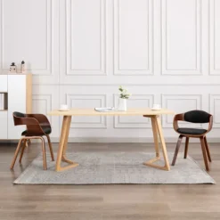 vidaXL Matgrupper>Matstolar 2 st böjträ och konstläder