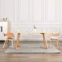 vidaXL Matgrupper>Matstolar 2 st böjträ och konstläder