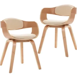 vidaXL Matgrupper>Matstolar 2 st böjträ och konstläder