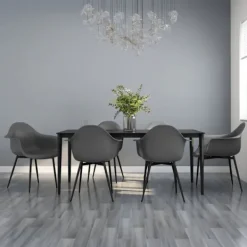 vidaXL Matgrupper>Matstolar 6 st grå PP