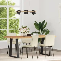 vidaXL Matgrupper>Matstolar 4 st gräddvit sammet