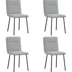 vidaXL Matgrupper>Matstolar 4 st ljusgrå sammet
