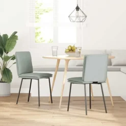 vidaXL Stolar>Matstolar 2 st ljusgrå sammet