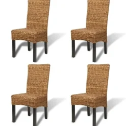 vidaXL Matgrupper>Matstolar 4 st manilahampa och massivt mangoträ