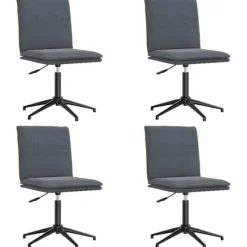 vidaXL Matgrupper>Matstolar 4 st mörkgrå sammet