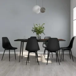 vidaXL Matgrupper>Matstolar 6 st svart PP