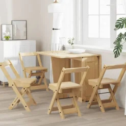vidaXL Matgrupper>Matstolar hopfällbara 4 st Corona vaxbrun massiv furu