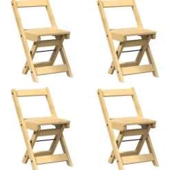 vidaXL Matgrupper>Matstolar hopfällbara 4 st Corona vaxbrun massiv furu