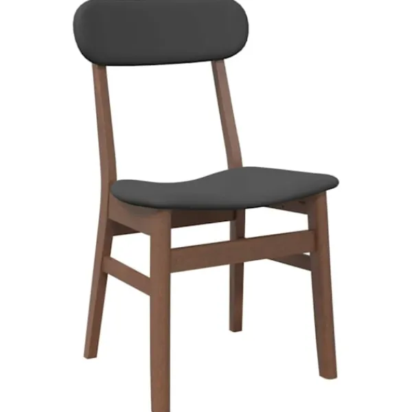 vidaXL Matgrupper>Matstolar med dynor 2 st, brunt massivt trä gummi