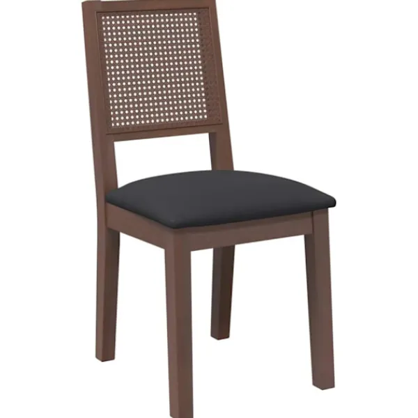 vidaXL Matgrupper>Matstolar med dynor 2 st, brunt massivt trä gummi