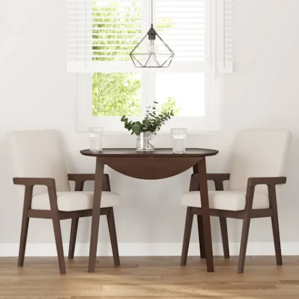 vidaXL Matgrupper>Matstolar med dynor 2 st, brunt massivt trä gummi