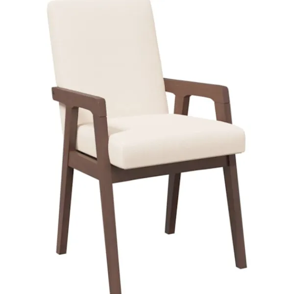 vidaXL Matgrupper>Matstolar med dynor 2 st, brunt massivt trä gummi