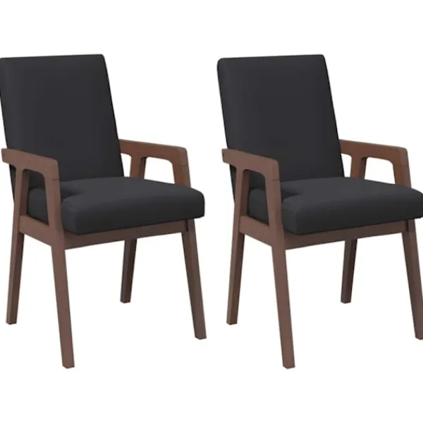 vidaXL Matgrupper>Matstolar med dynor 2 st, brunt massivt trä gummi