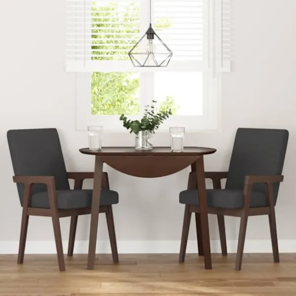 vidaXL Matgrupper>Matstolar med dynor 2 st, brunt massivt trä gummi