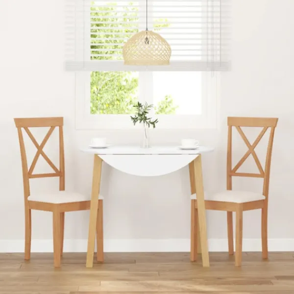 vidaXL Matgrupper>Matstolar med dynor 2 st massivt trä gummi