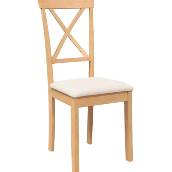 vidaXL Matgrupper>Matstolar med dynor 2 st massivt trä gummi