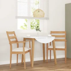 vidaXL Matgrupper>Matstolar med dynor 2 st massivt trä gummi