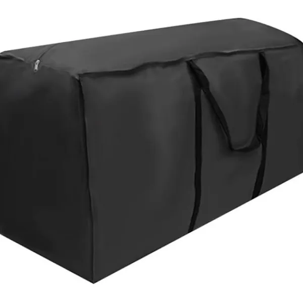 ATELA Kistor & Koffertar>Möbelförvaringsväska Svart 210D Oxford Dammtät Uteplatskudde Förvaringsväska Verandaväska med liten bärväska för cover 122x39x55cm