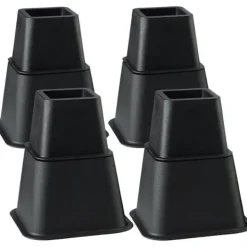 Sängar>Möbelhöjare, 4 st, justerbara höjder 7,5 cm, 13 cm eller 20,5 cm (svart)