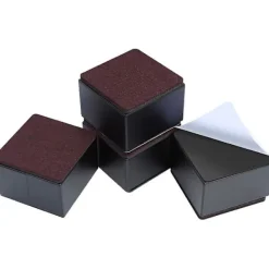 Sängar>Möbelhöjare i kolstål, sänghöjare i kolstål, möbelhöjare för möbelhöjd 4 st bruna fyrkantiga 5,5*6*6cm LRITDER