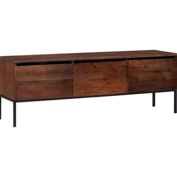 vidaXL Tv-Bänkar>Medielagringsskåp och hyllor honungsbrun 110 x 30 x 36 cm