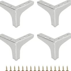 Soffor>Metalliska soffben 4 stycken Moderna möbelfötter Soffmöbelhöjare Ben DIY Möbelersättningsfötter för TV-skåp Fotpall Soffskåp, Silver