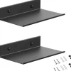 DMstore Hyllor>Metallväggshyllor, 2 stycken 20 cm svarta flytande hyllor, väggmonterad duschhylla, väggmonterad rektangulär hylla med hål och skruvar för vardagsrum | Fyndiq