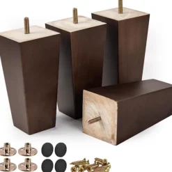 Balkongmöbler>Mid-Century Modern 15 cm möbelben i massivt trä, 4-pack [YDE] 15cm