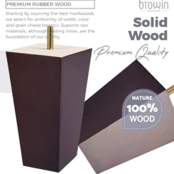 Balkongmöbler>Mid-Century Modern 15 cm möbelben i massivt trä, 4-pack [YDE] 15cm