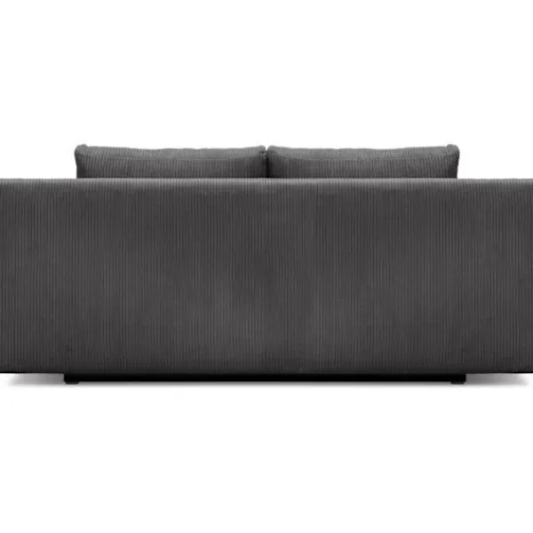 MIKA Soffor>3-sits cabriolet bänk - Mörkgrå manchester - Förvaringslåda - L 192 x H 84 x D 93 cm