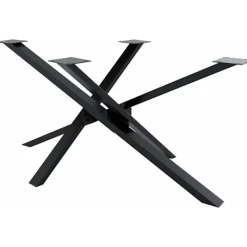 BellaFurn Matbord>Mikado bordsben - chassi - högkvalitetsstål med golvskydd för optimalt skydd | Färg: Industrial Black | Storlek: 160x80x72 cm