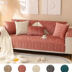 Estone Soffor>Mjuk Bekväm Sammetssoffa Kudde Fyra Säsonger Universal Halkfri Sittdyna Enfärgad Minimalistisk Andningsbar Soffhandduk 70x150cm 1pcs