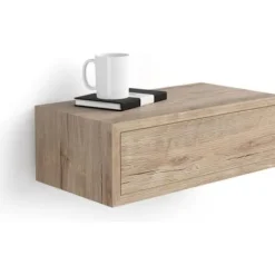 MOBILI FIVER Sängar>, Hängande sängbord Riccardo, Ek, Melamin, Tillverkat i Italien