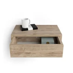 MOBILI FIVER Sängar>, Hängande sängbord Riccardo, Ek, Melamin, Tillverkat i Italien