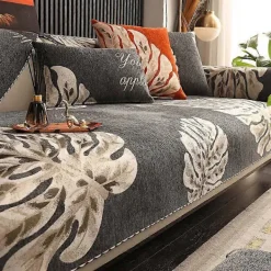 Soffor>Modern Chenille Jacquard Sofföverdrag Vardagsrum Halkfri Soffhandduk Soffkudde L-formad Hörnsoffmatta Sittdyna Heminredning mörkgrön 45x45cm pillowcase | Fyndiq