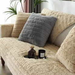 Soffor>Modern enkel plysch soffa kudde, universell all-inclusive varm tjock soffa överdrag, tatami fönsterkarm kudde(Kamel, 70*90)