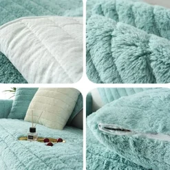 Soffor>Modern Enkel Plysch Soffa Kudde, Universal All-inclusive Varm Tjock Soffaöverdrag, Tatami Fönsterkudde (Sjöblå, 70*180)
